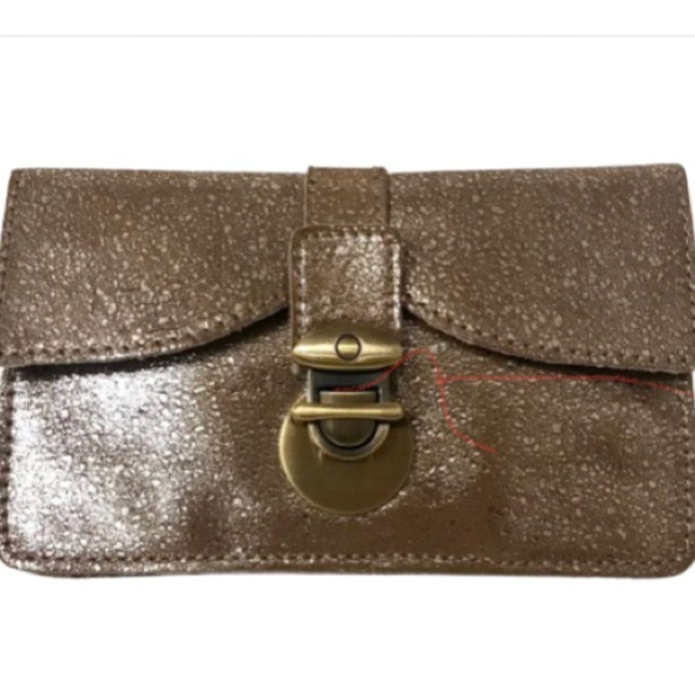 Anthropologie Miss Albright Highgrove Glittery Leather Accordion Wallet